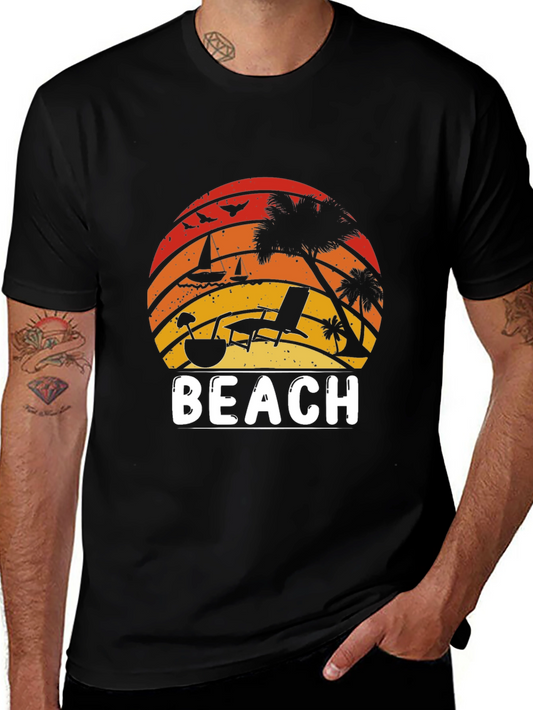 Retro Beach T-Shirt - Sunset Vibes