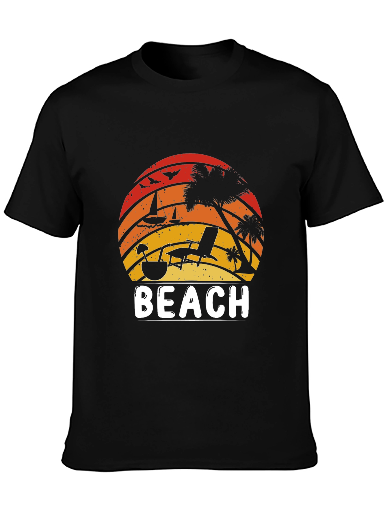 Retro Beach T-Shirt - Sunset Vibes