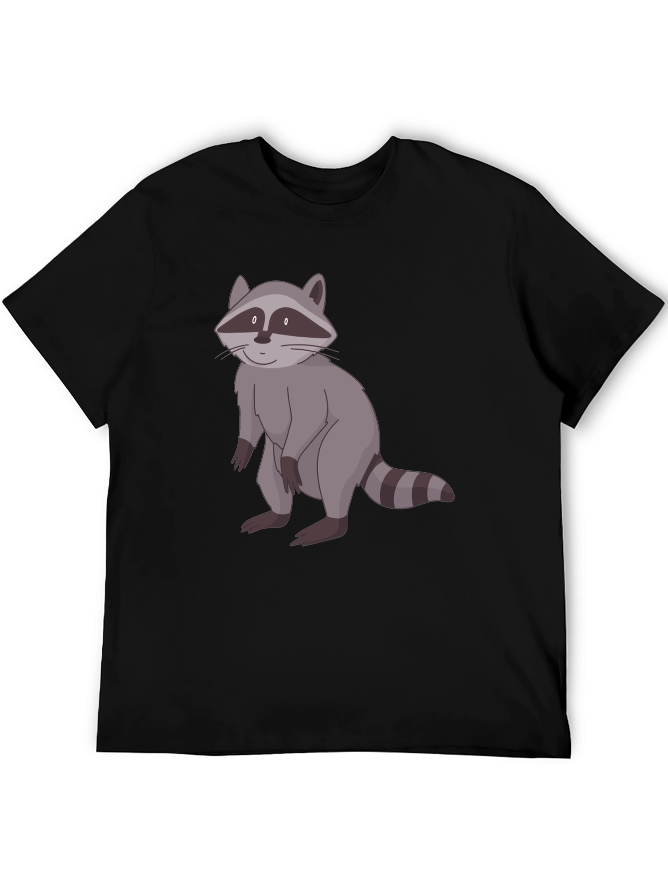 Raccoon Graphic Print Black T-Shirt