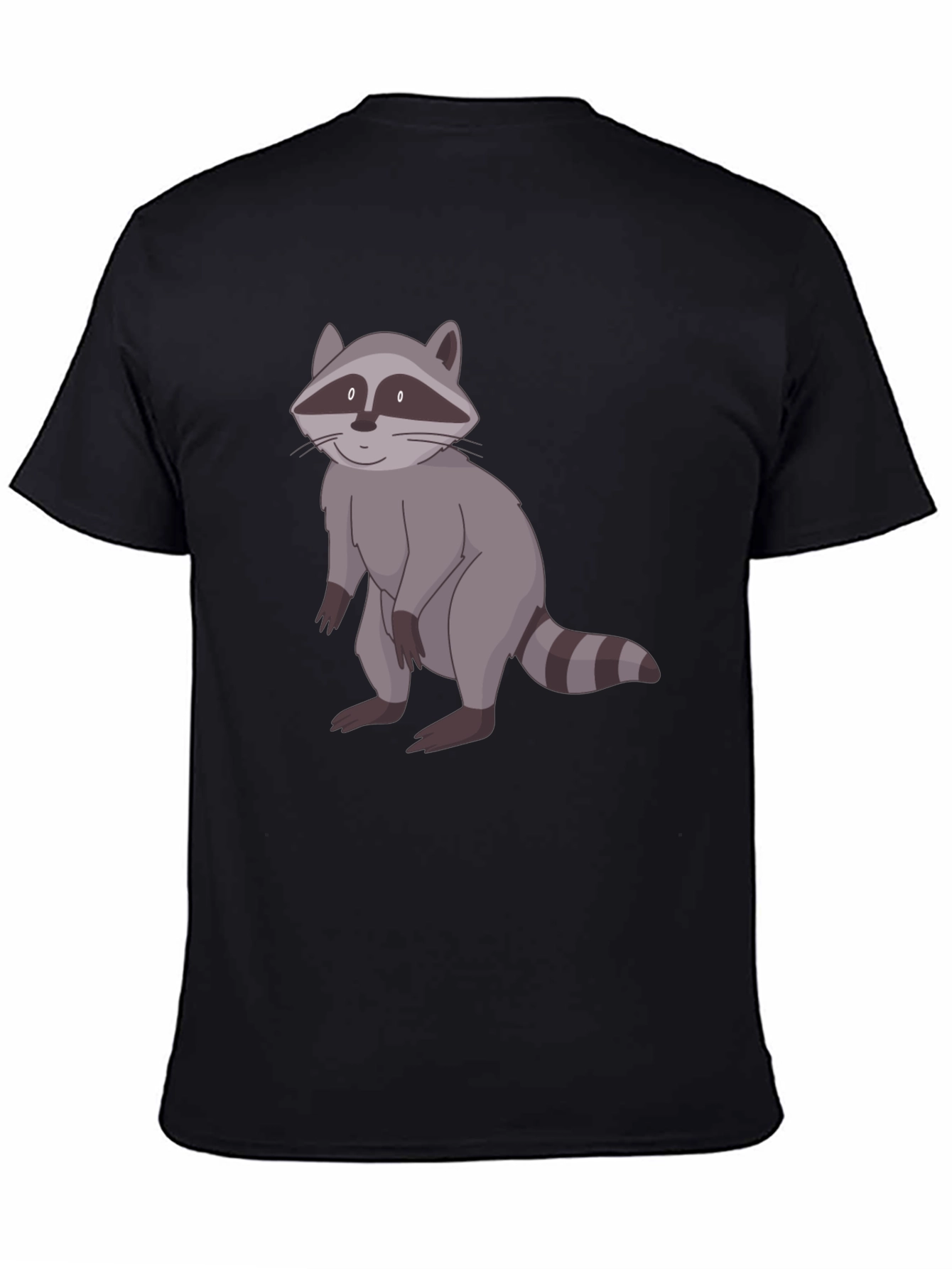 Raccoon Graphic Print Black T-Shirt