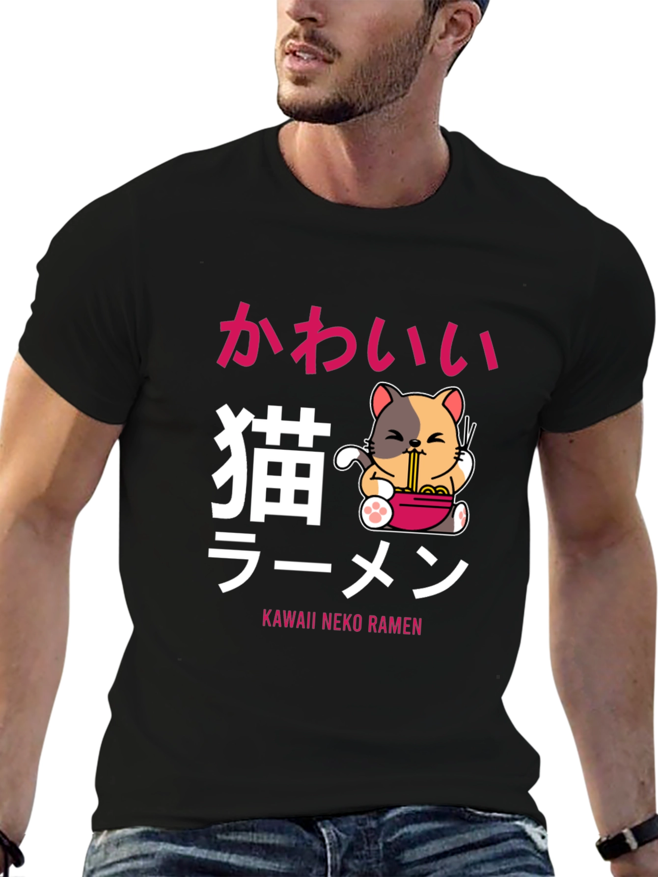 Kawaii Neko Ramen T-Shirt - Cute Anime Cat Tee