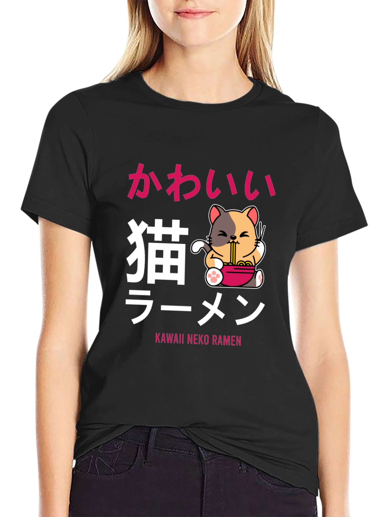 Kawaii Neko Ramen T-Shirt - Cute Anime Cat Tee