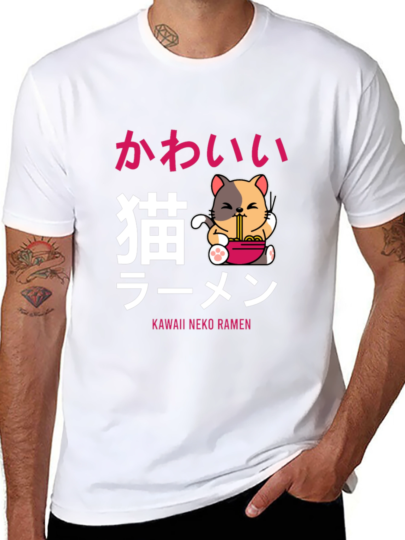 Kawaii Neko Ramen T-Shirt - Cute Anime Cat Tee