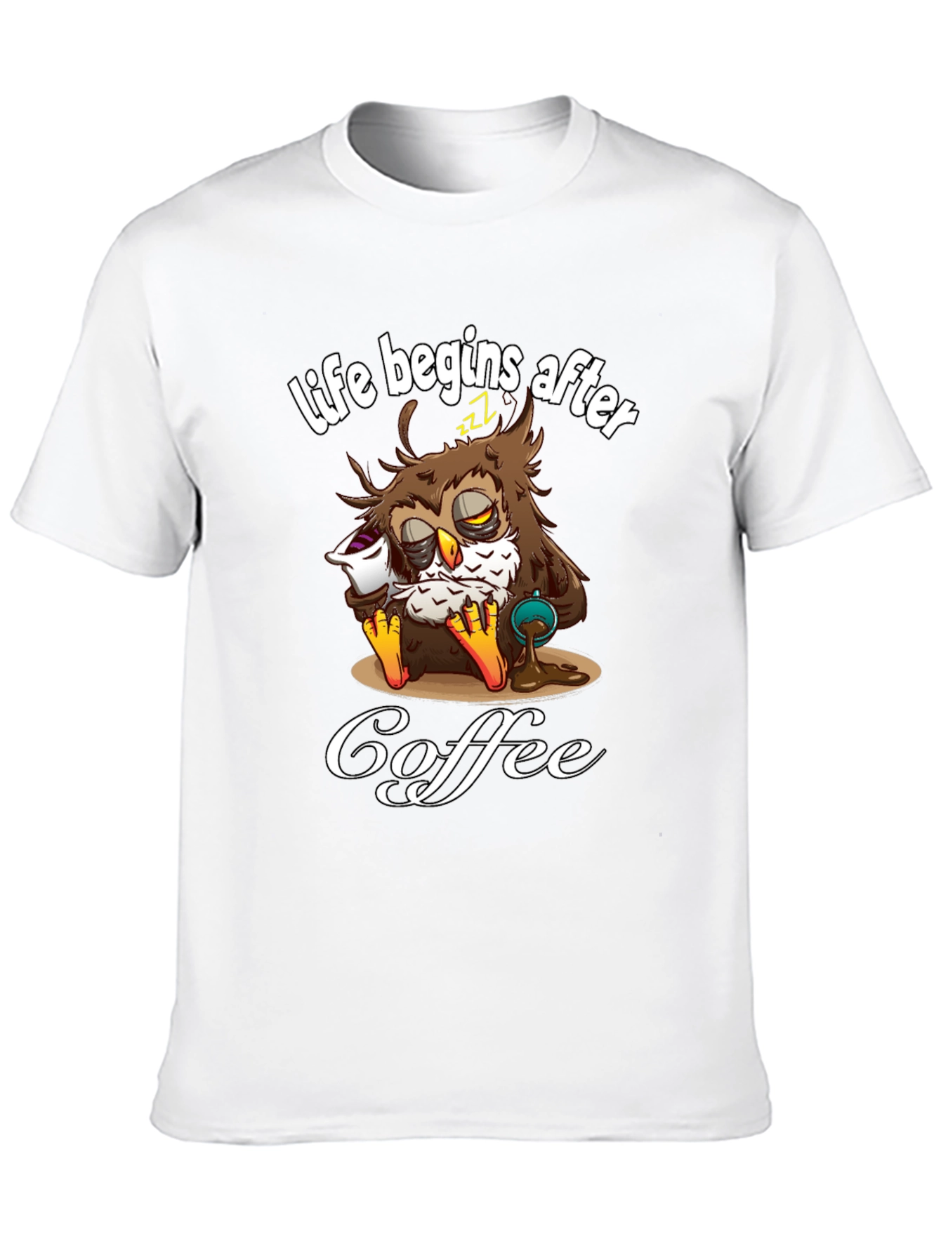 Life Begins After Coffee Owl T-Shirt