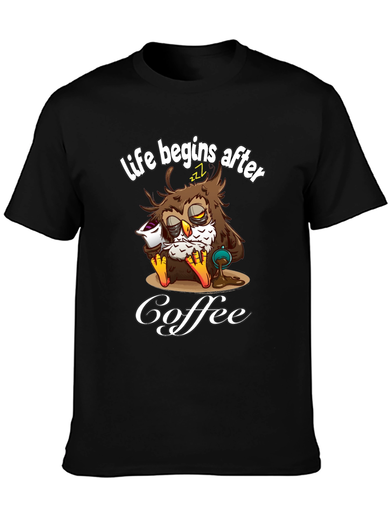 Life Begins After Coffee Owl T-Shirt