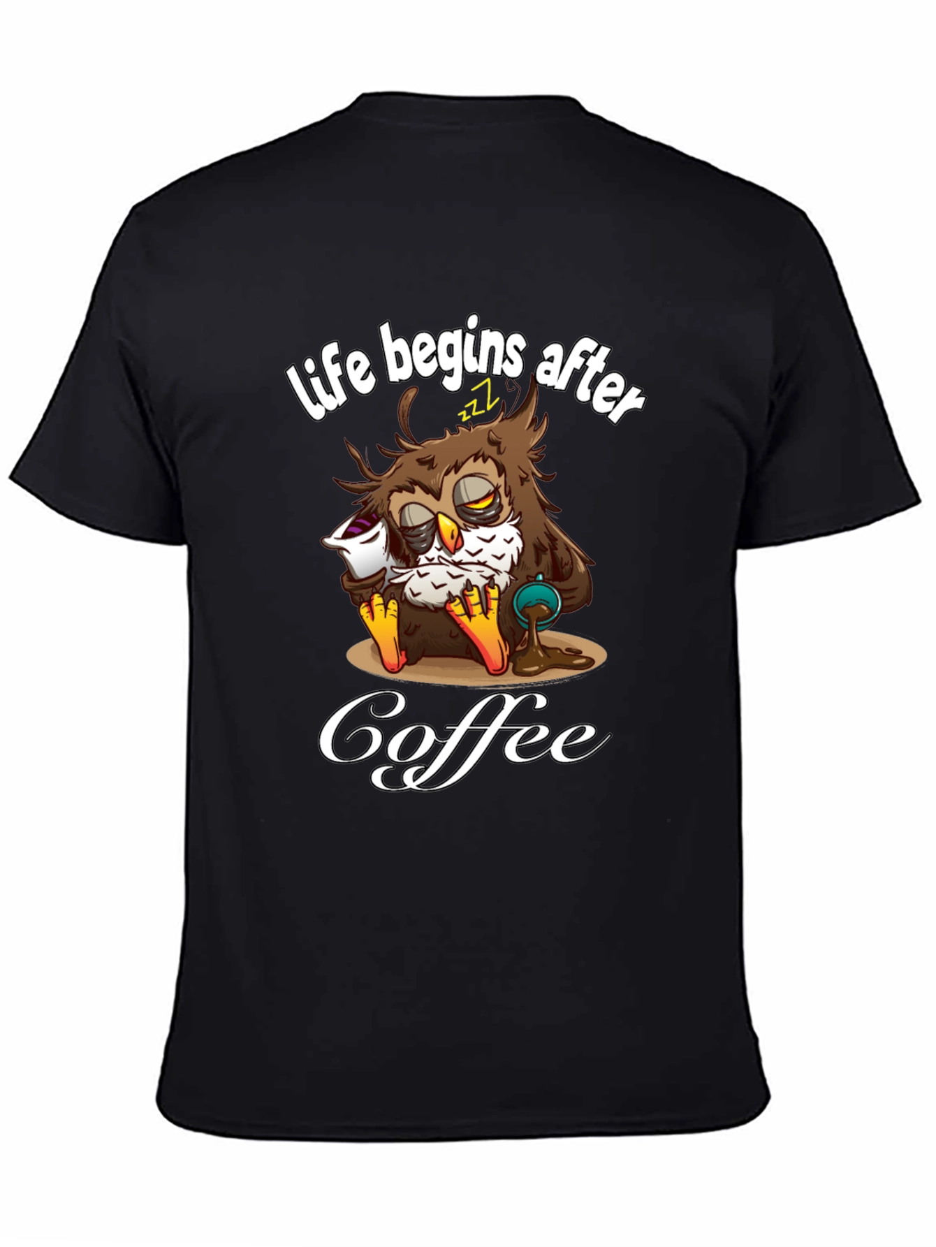 Life Begins After Coffee Owl T-Shirt