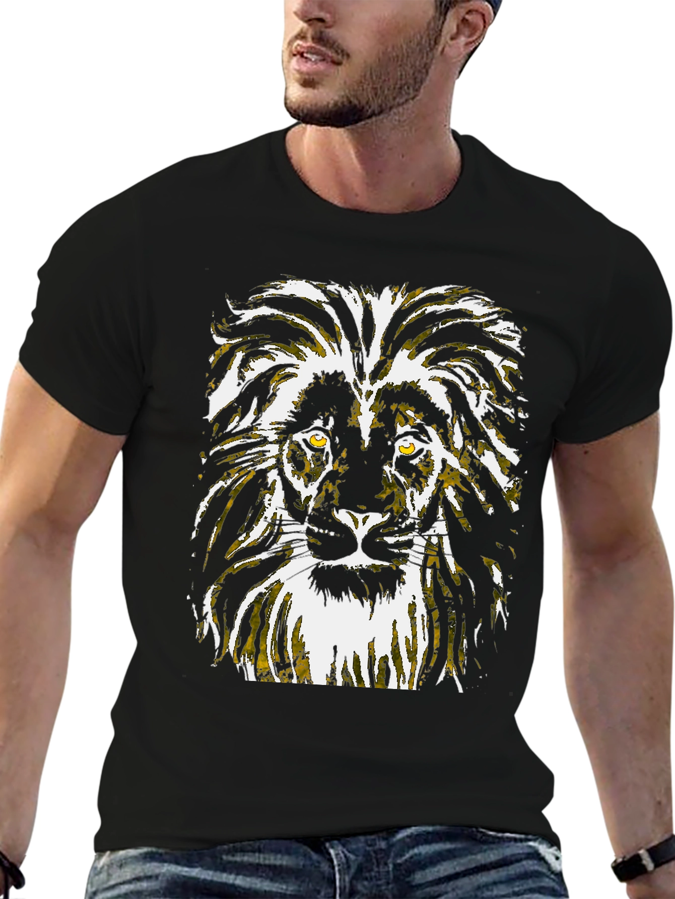 Lion Graphic Black T-Shirt
