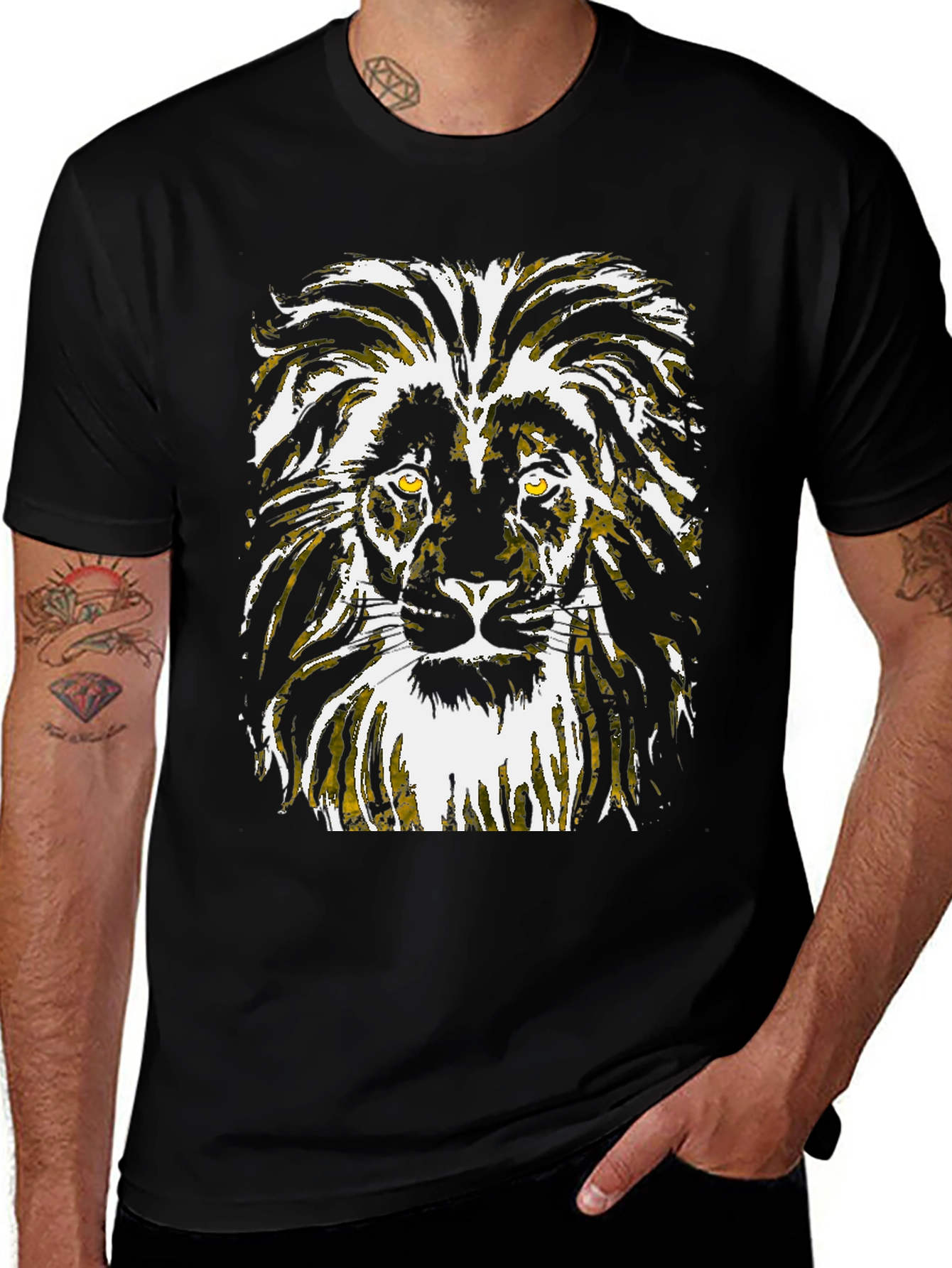 Lion Graphic Black T-Shirt