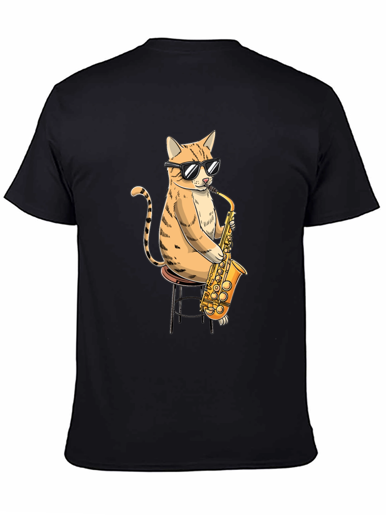 Cool Cat Saxophone Graphic T-Shirt