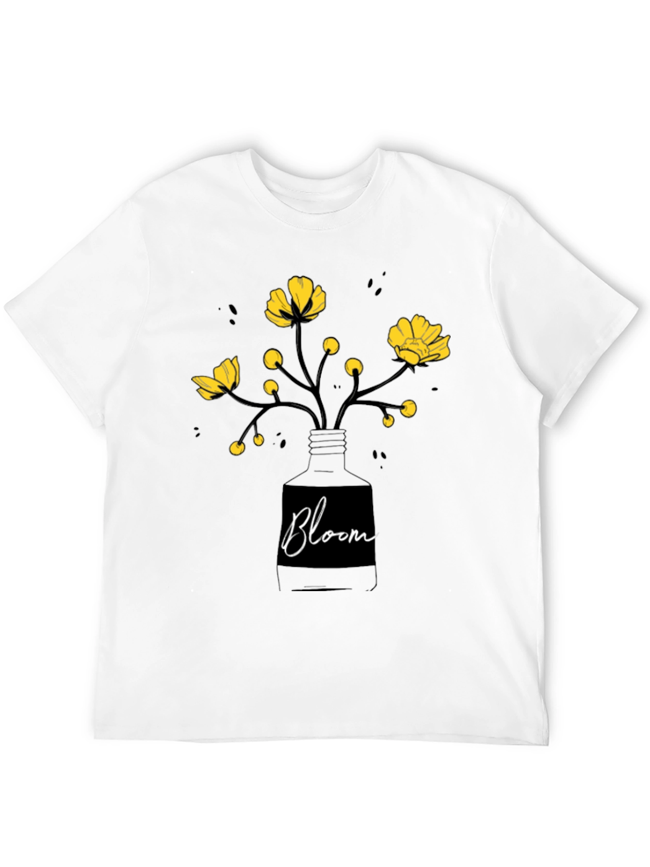 Bloom Graphic Tee - Black Cotton T-Shirt