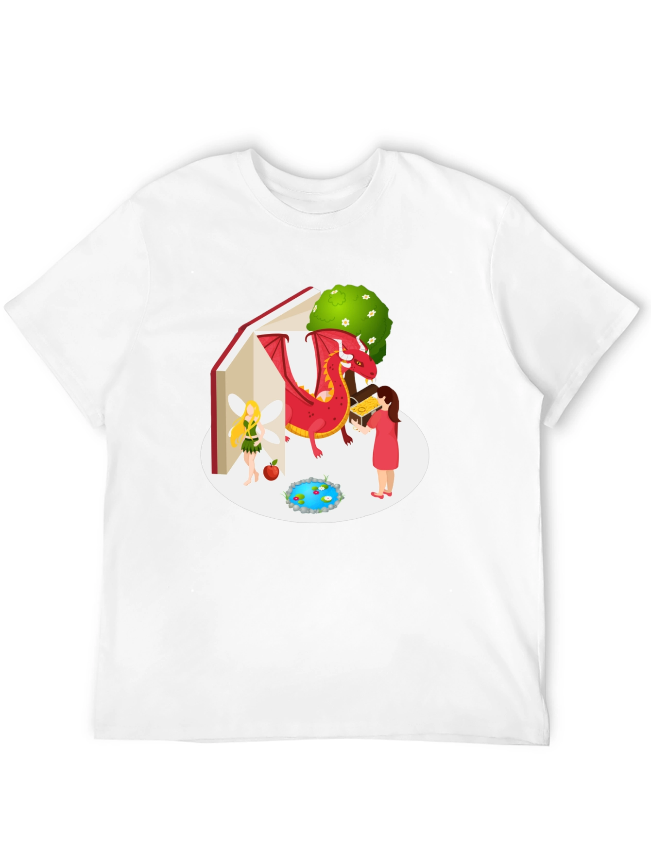 Enchanted Story T-Shirt - Dragon Fairy Book Design