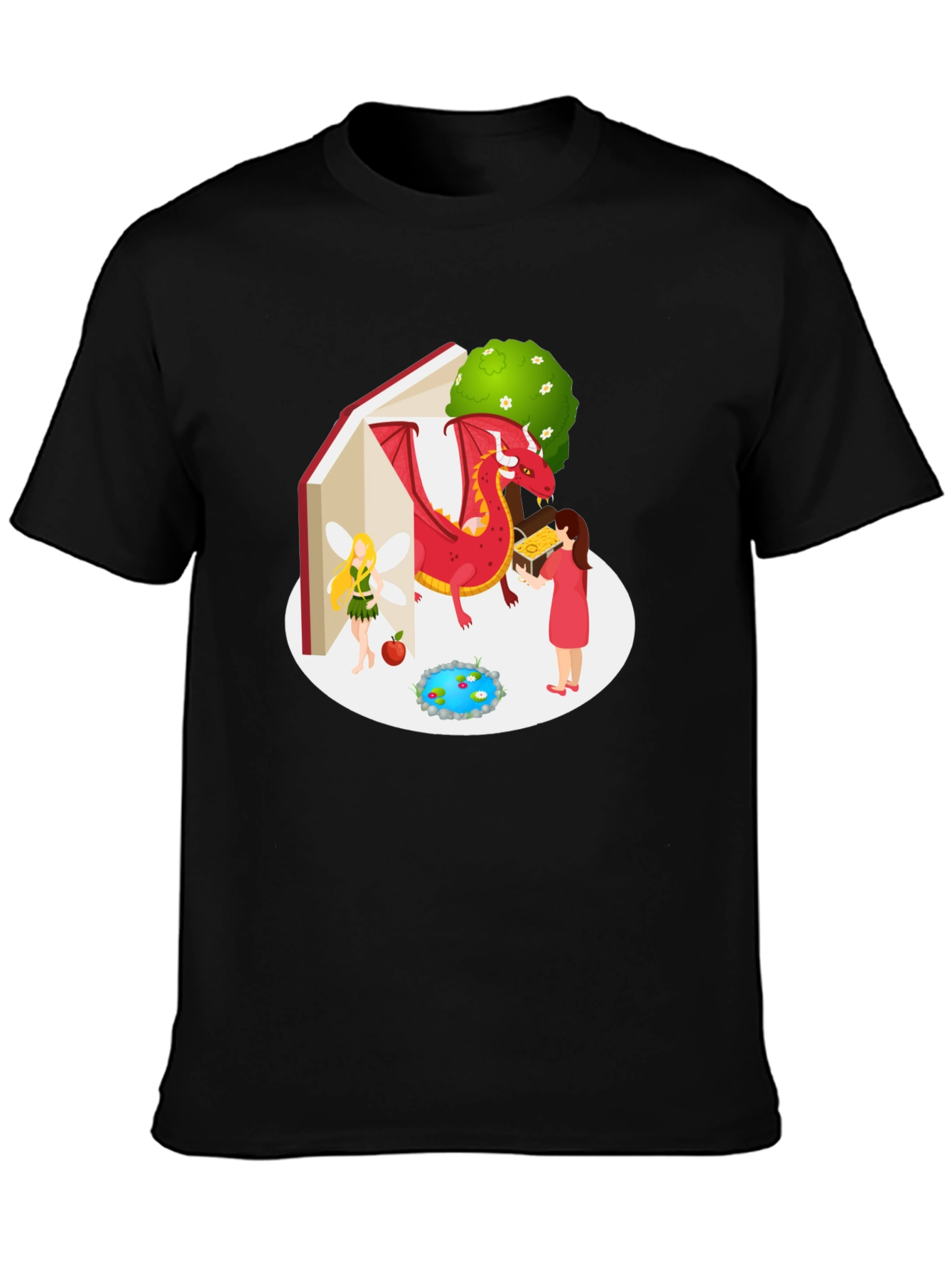 Enchanted Story T-Shirt - Dragon Fairy Book Design