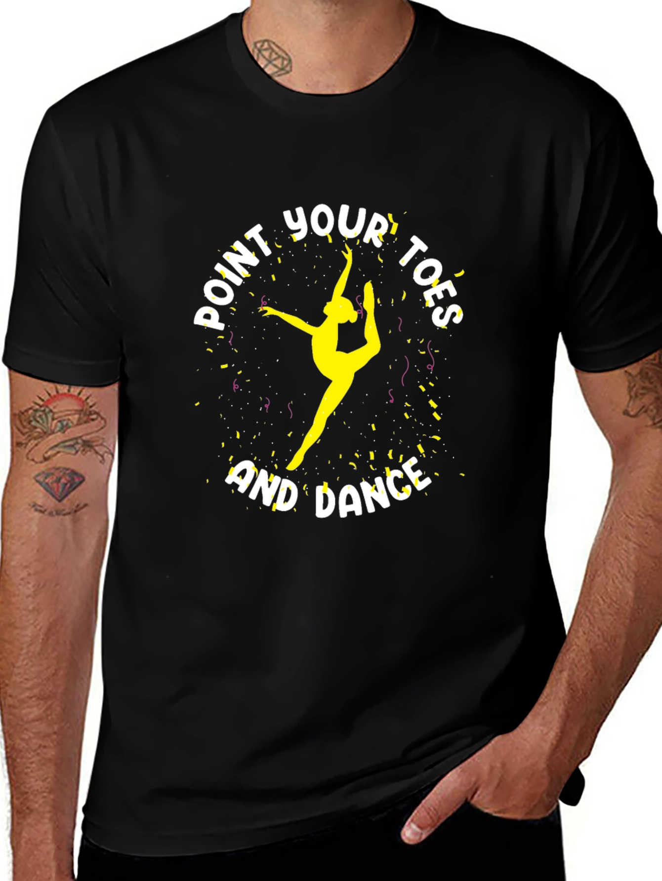 Point Your Toes and Dance Black Graphic T-Shirt