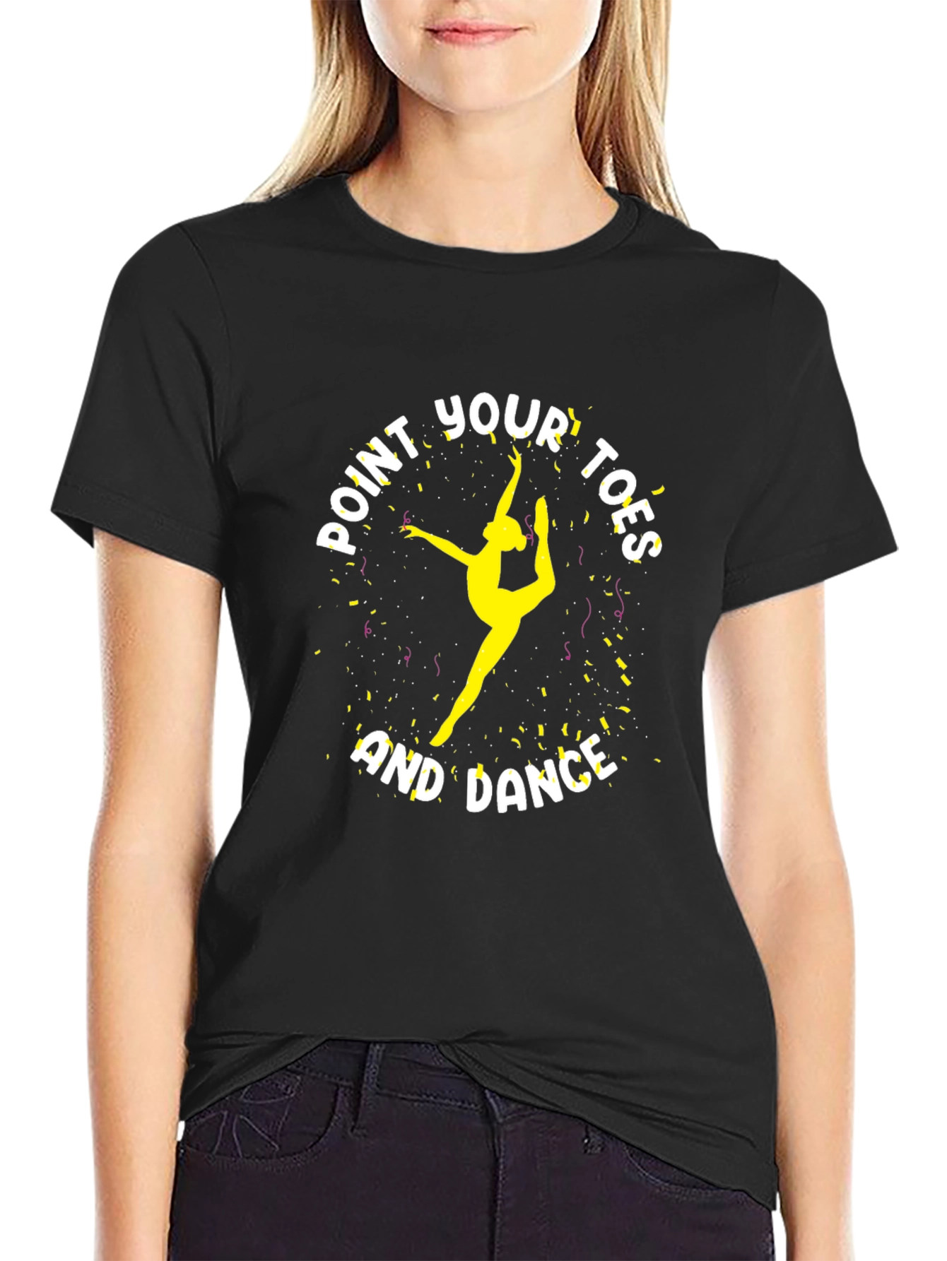 Point Your Toes and Dance Black Graphic T-Shirt