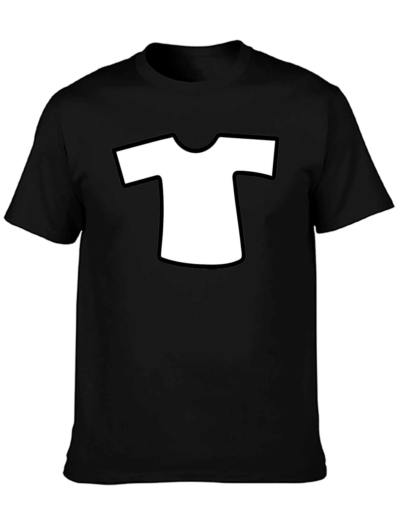 Mens Black T-Shirt with White T-Shirt Design