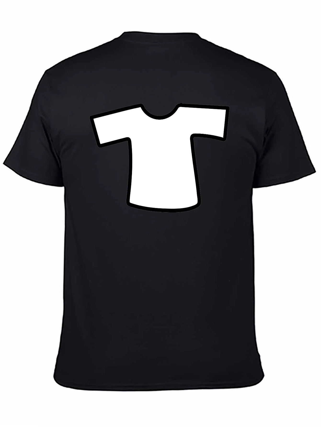 Mens Black T-Shirt with White T-Shirt Design
