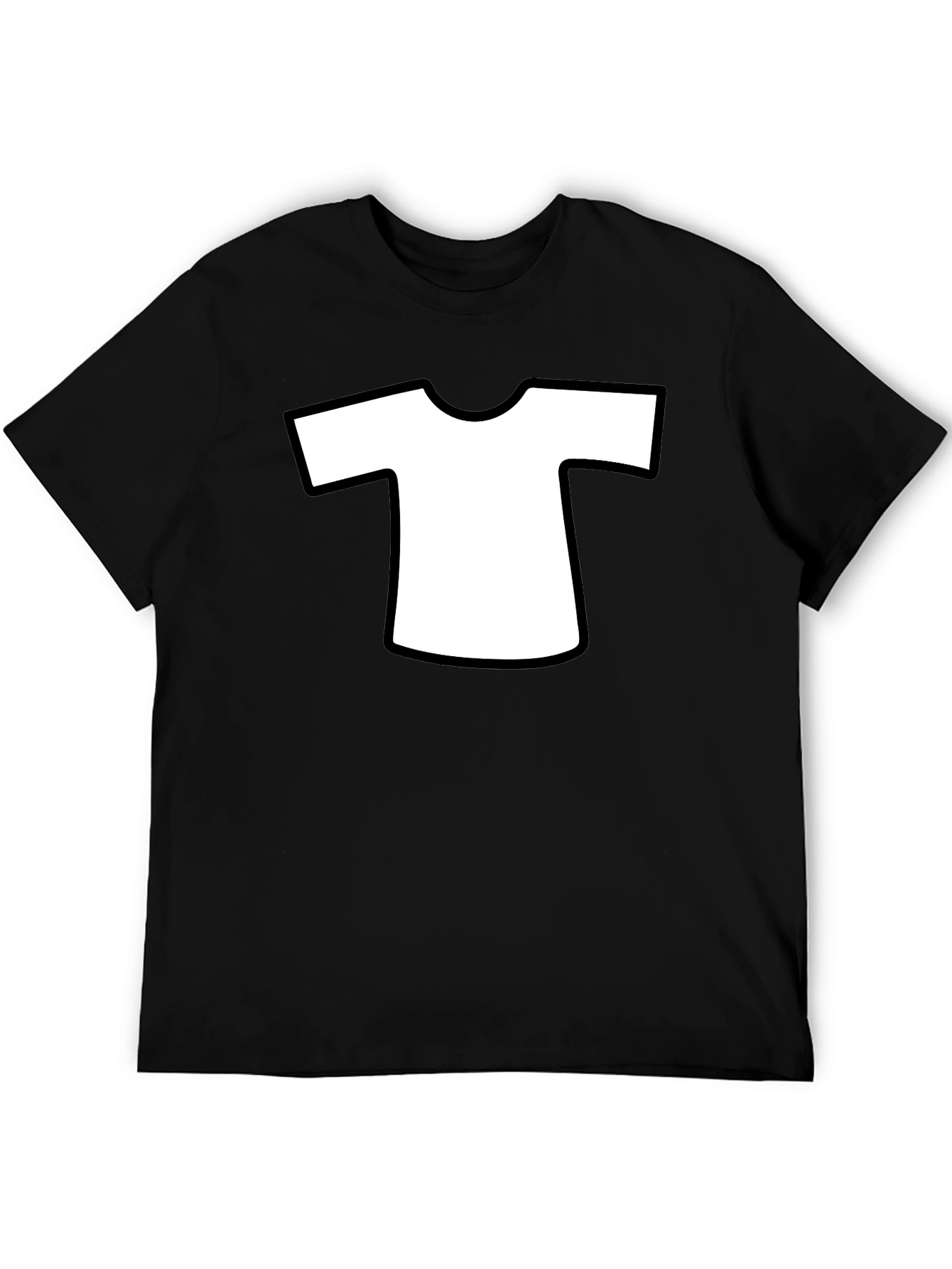 Mens Black T-Shirt with White T-Shirt Design