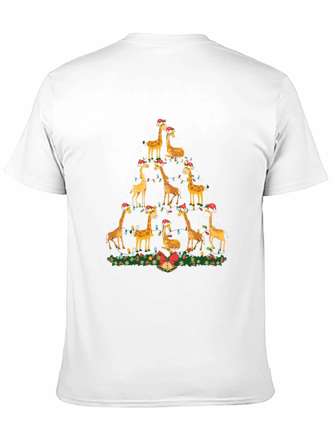 Festive Giraffe Christmas Tree T-Shirt