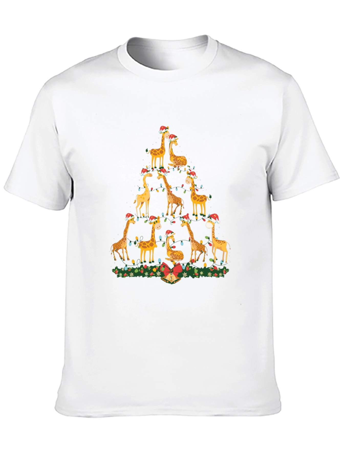Festive Giraffe Christmas Tree T-Shirt