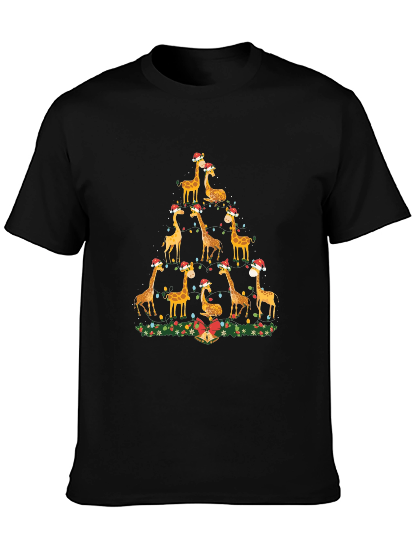 Festive Giraffe Christmas Tree T-Shirt