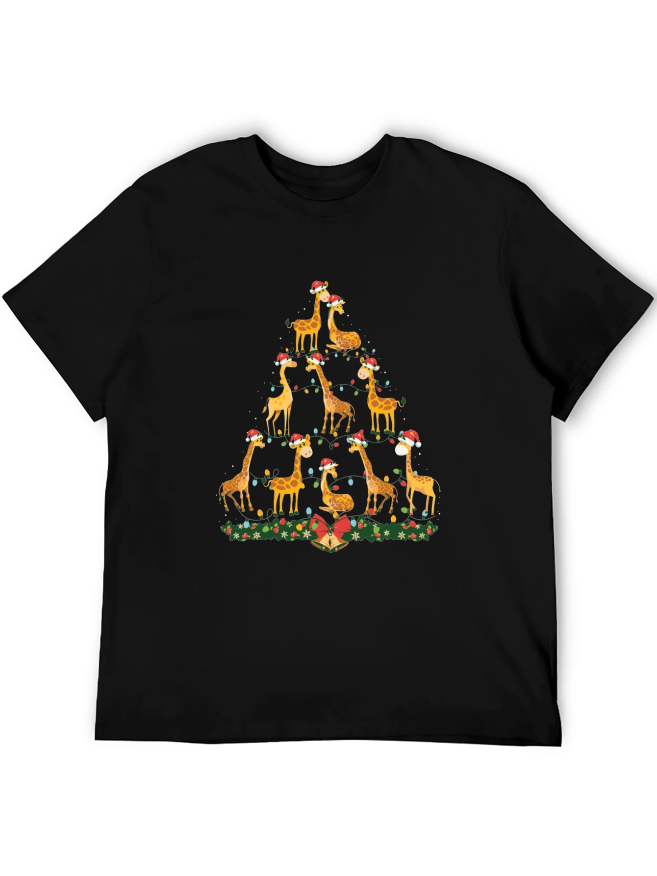Festive Giraffe Christmas Tree T-Shirt