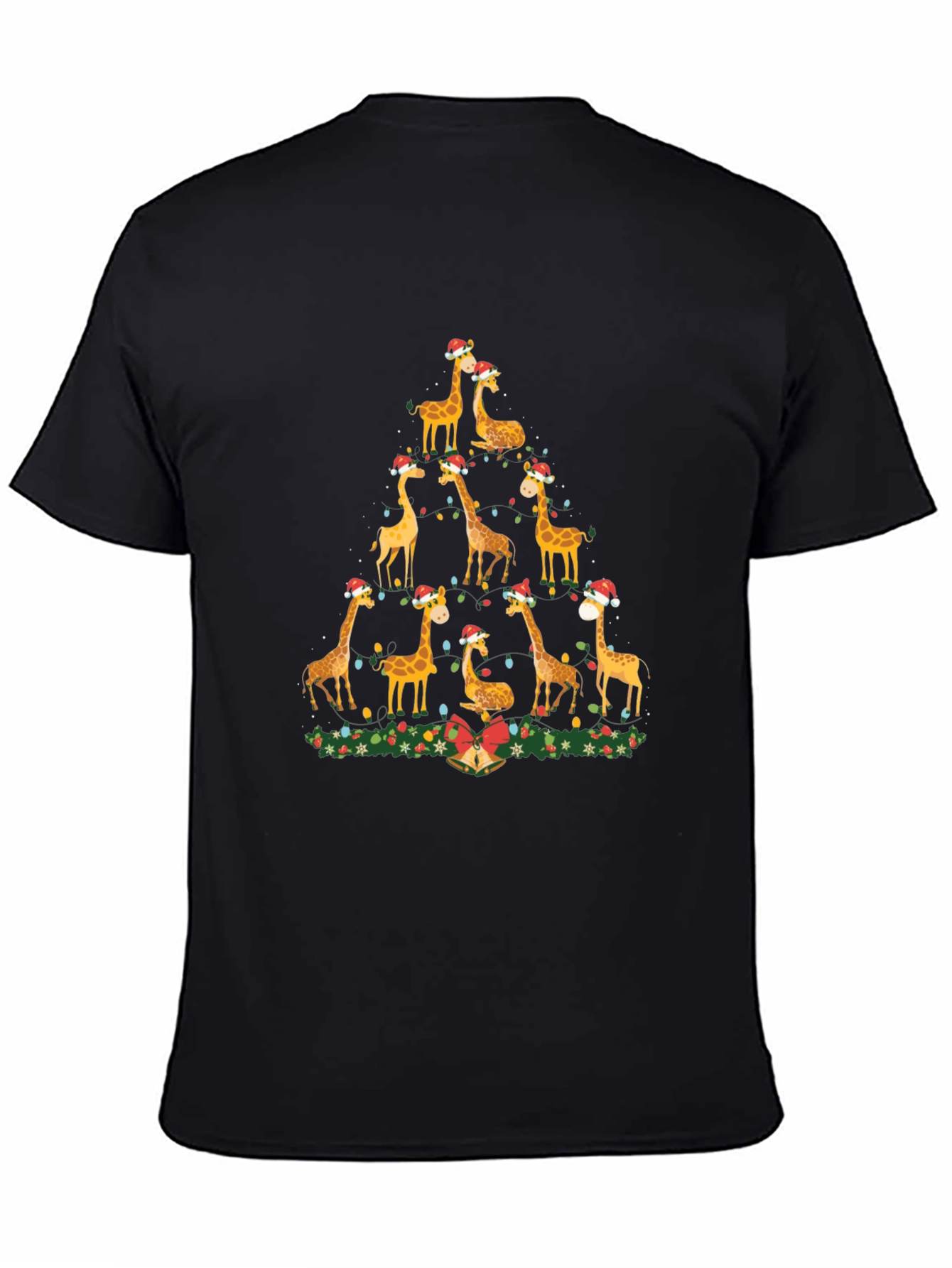 Festive Giraffe Christmas Tree T-Shirt