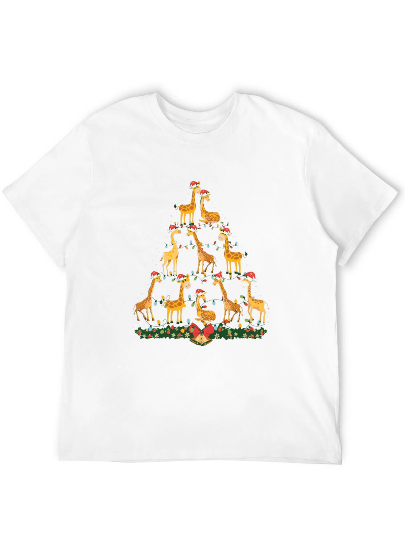 Festive Giraffe Christmas Tree T-Shirt