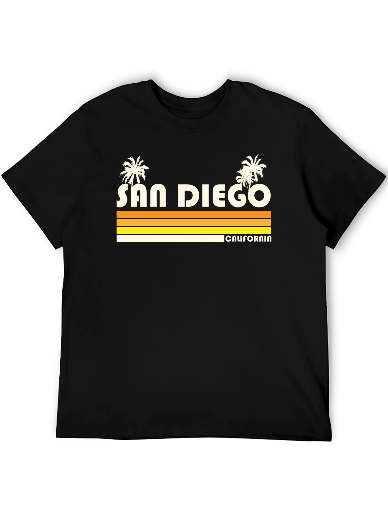 San Diego California Retro Style Black T-Shirt