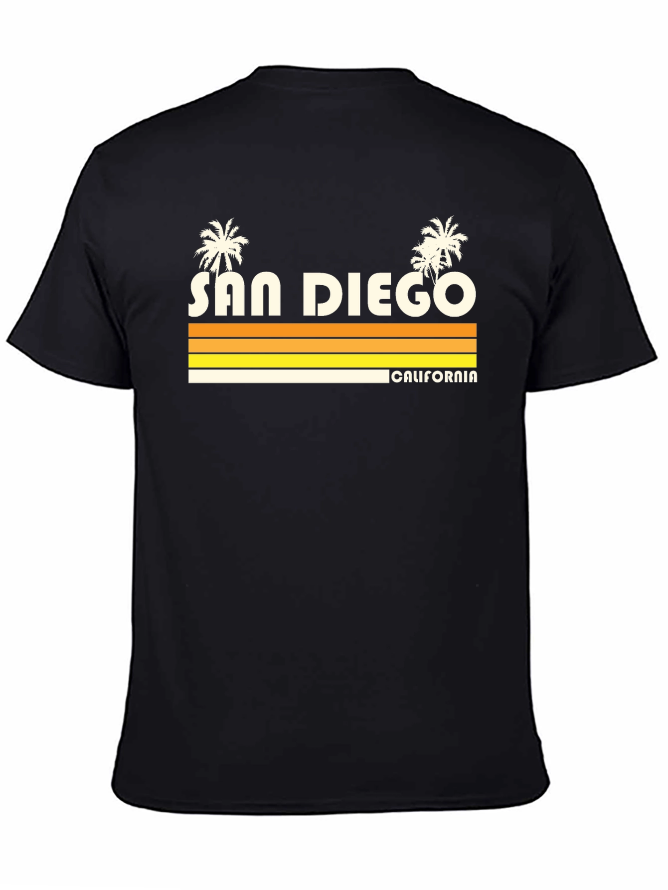 San Diego California Retro Style Black T-Shirt