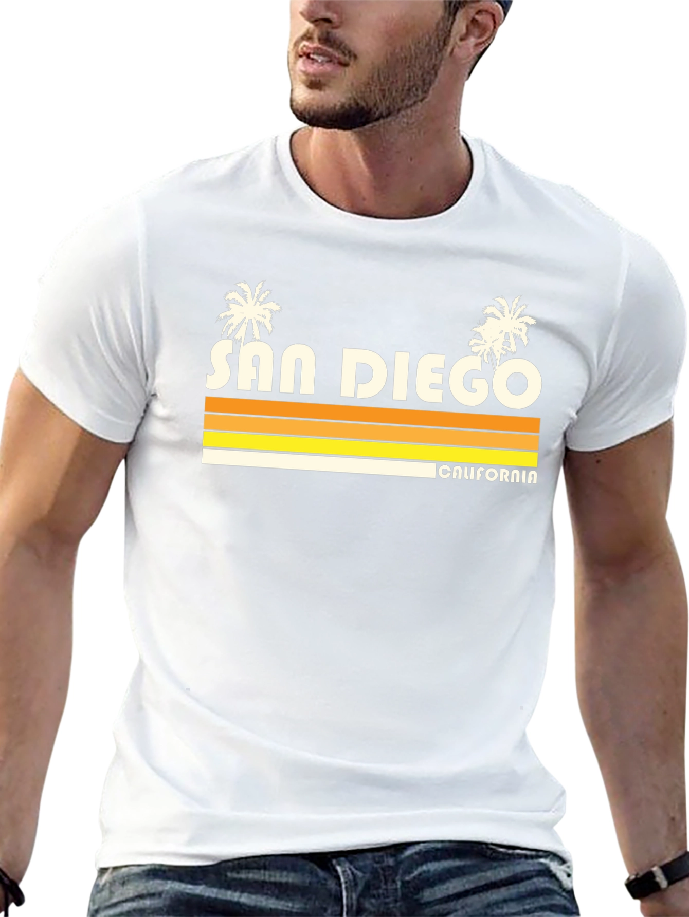 San Diego California Retro Style Black T-Shirt
