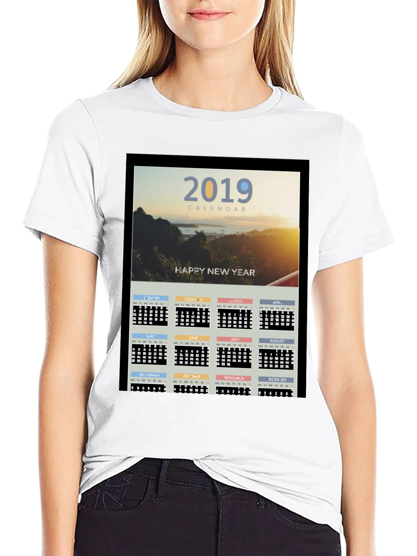 2019 Calendar New Year Graphic Tee