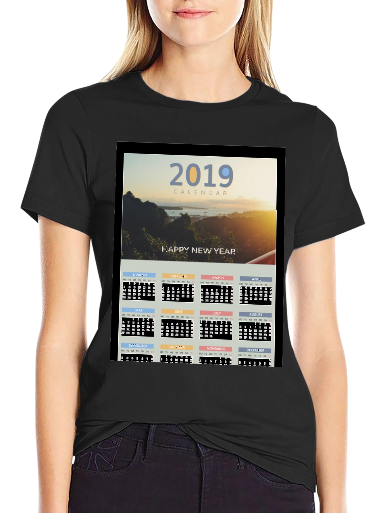 2019 Calendar New Year Graphic Tee