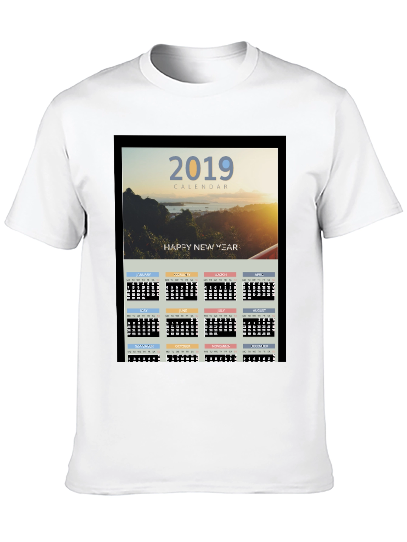 2019 Calendar New Year Graphic Tee