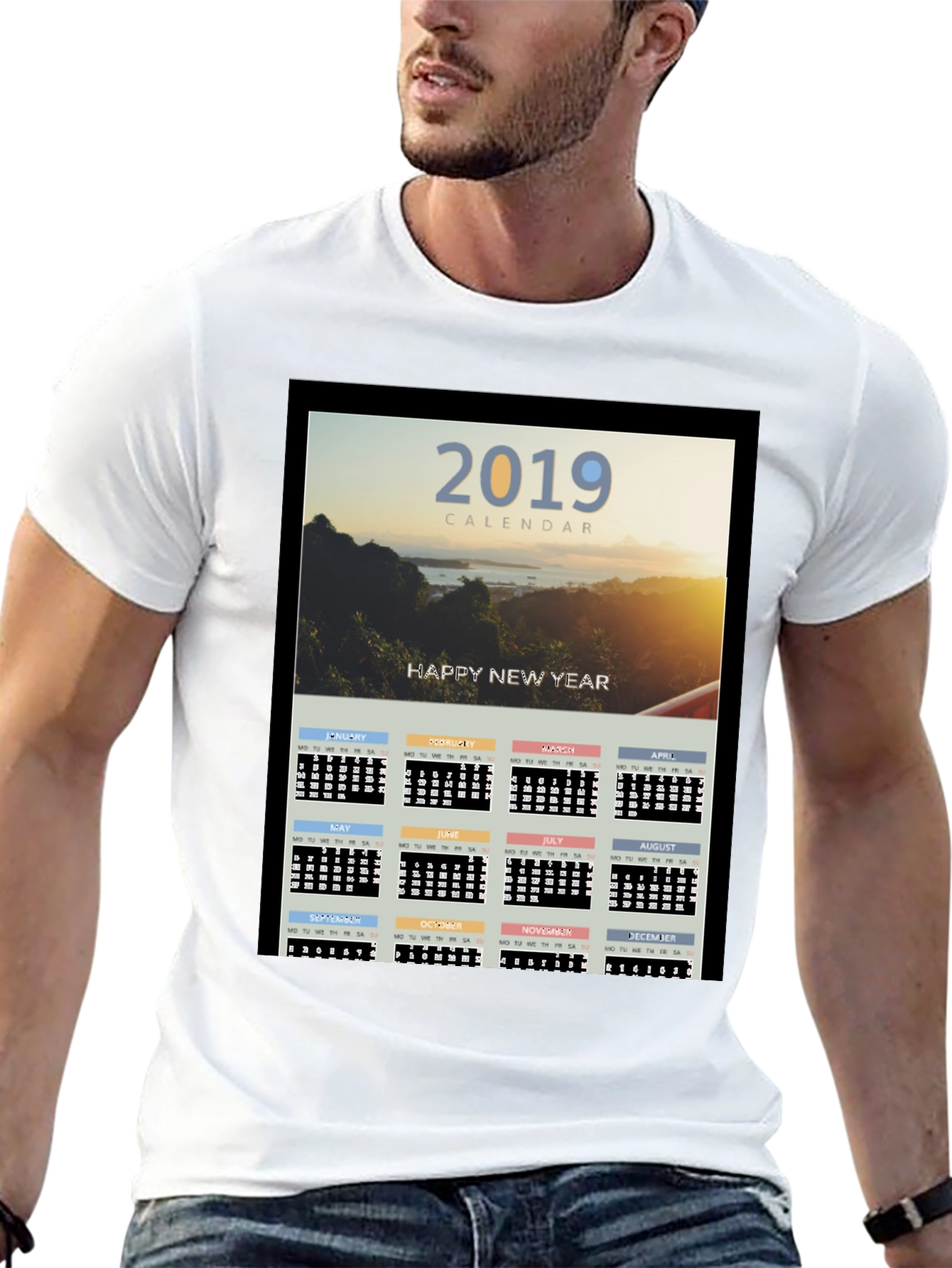2019 Calendar New Year Graphic Tee