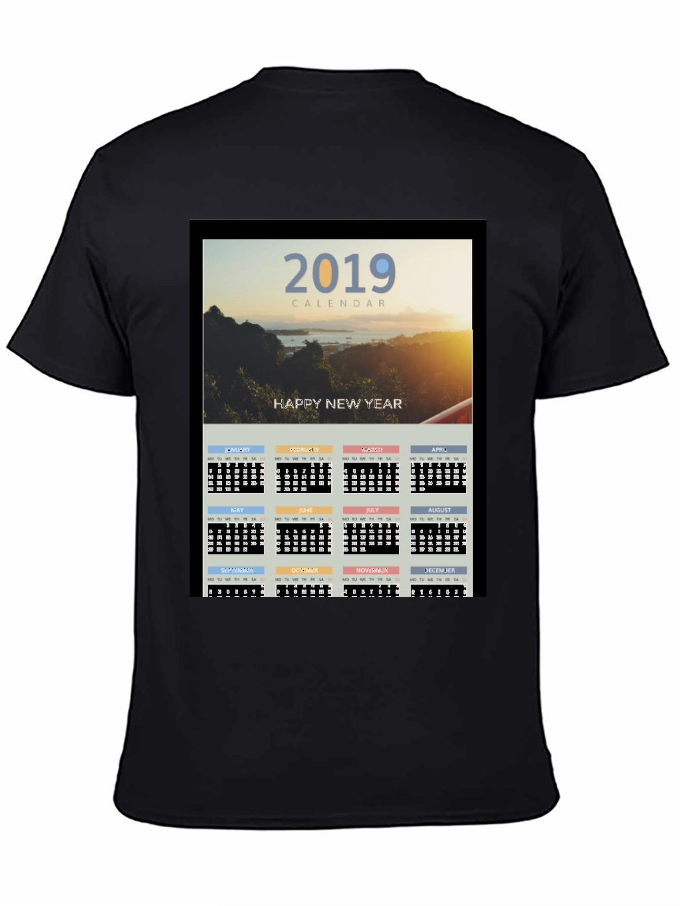 2019 Calendar New Year Graphic Tee