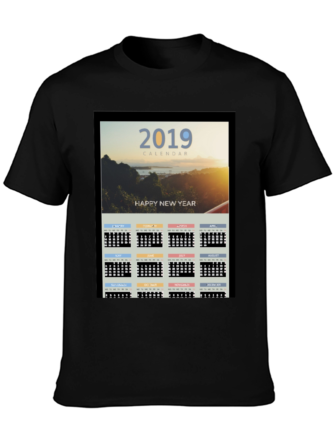 2019 Calendar New Year Graphic Tee