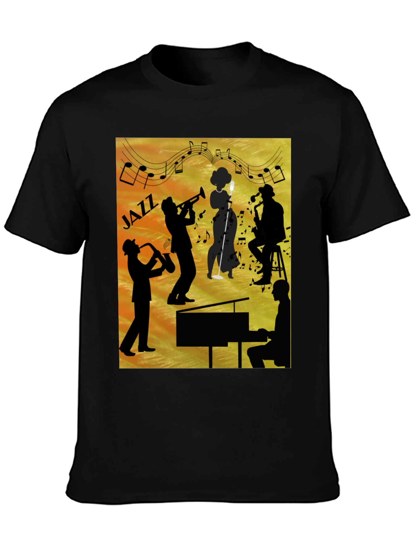 Jazz Band Silhouette Graphic Tee