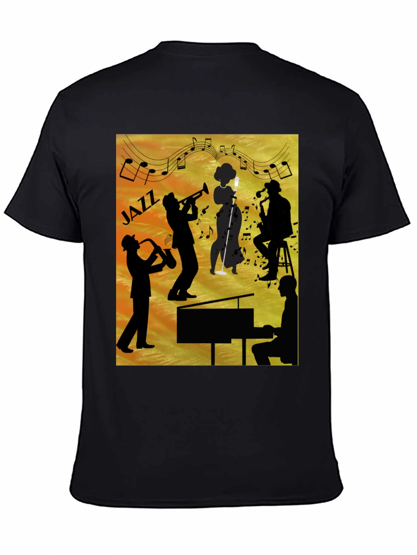Jazz Band Silhouette Graphic Tee