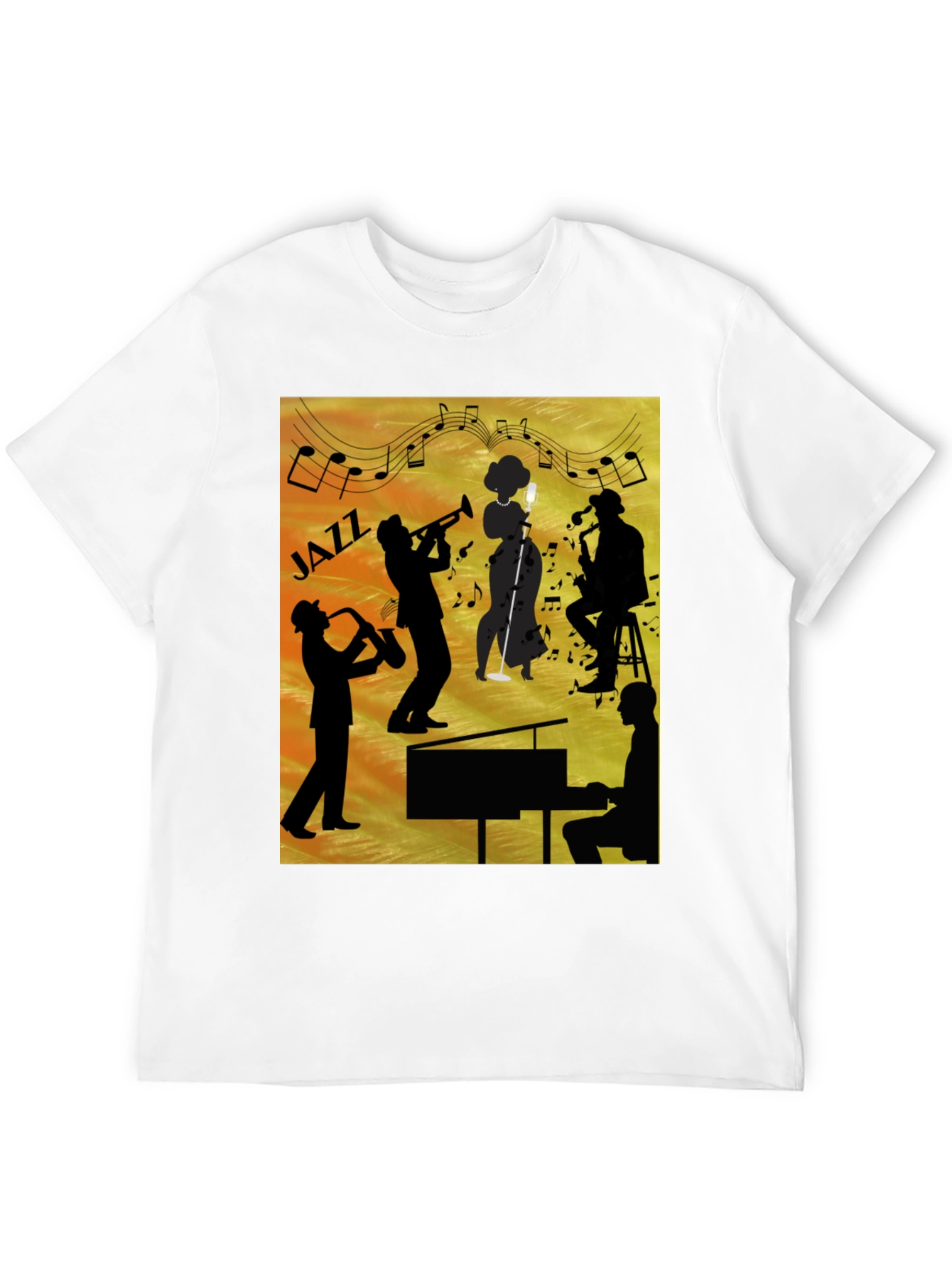 Jazz Band Silhouette Graphic Tee