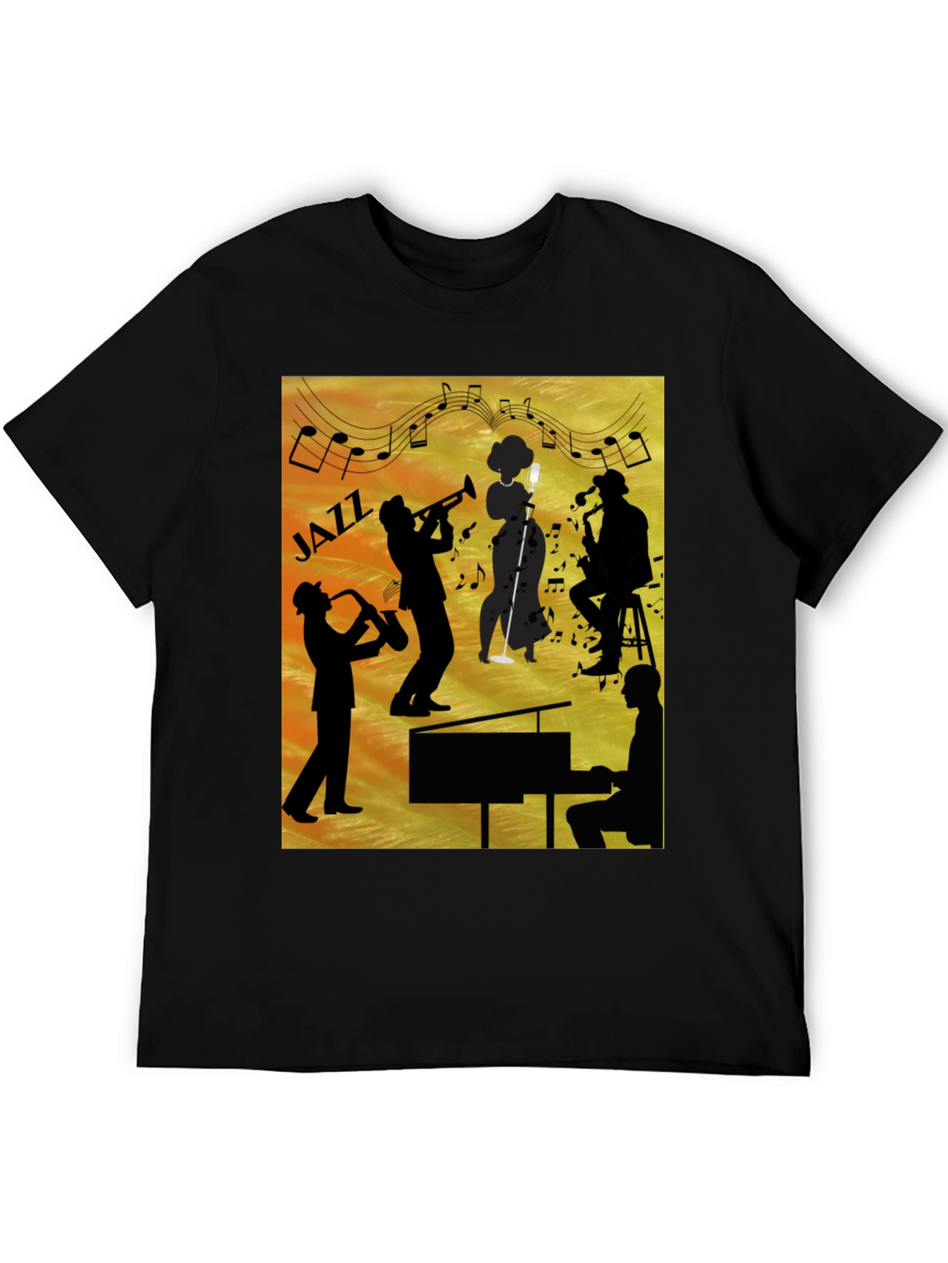 Jazz Band Silhouette Graphic Tee