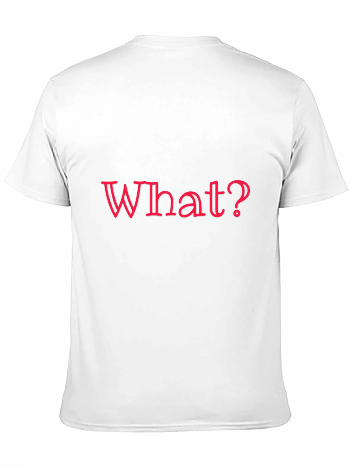 Mens Black T-Shirt - What? Graphic Tee