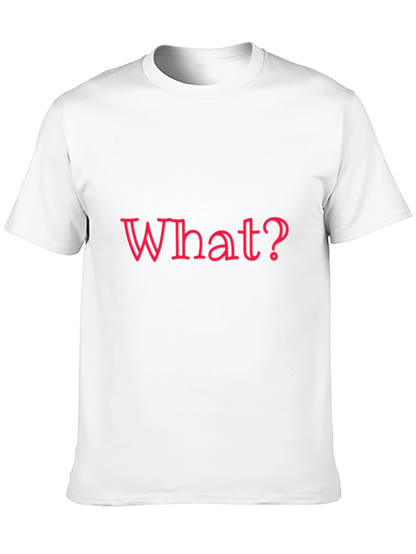 Mens Black T-Shirt - What? Graphic Tee