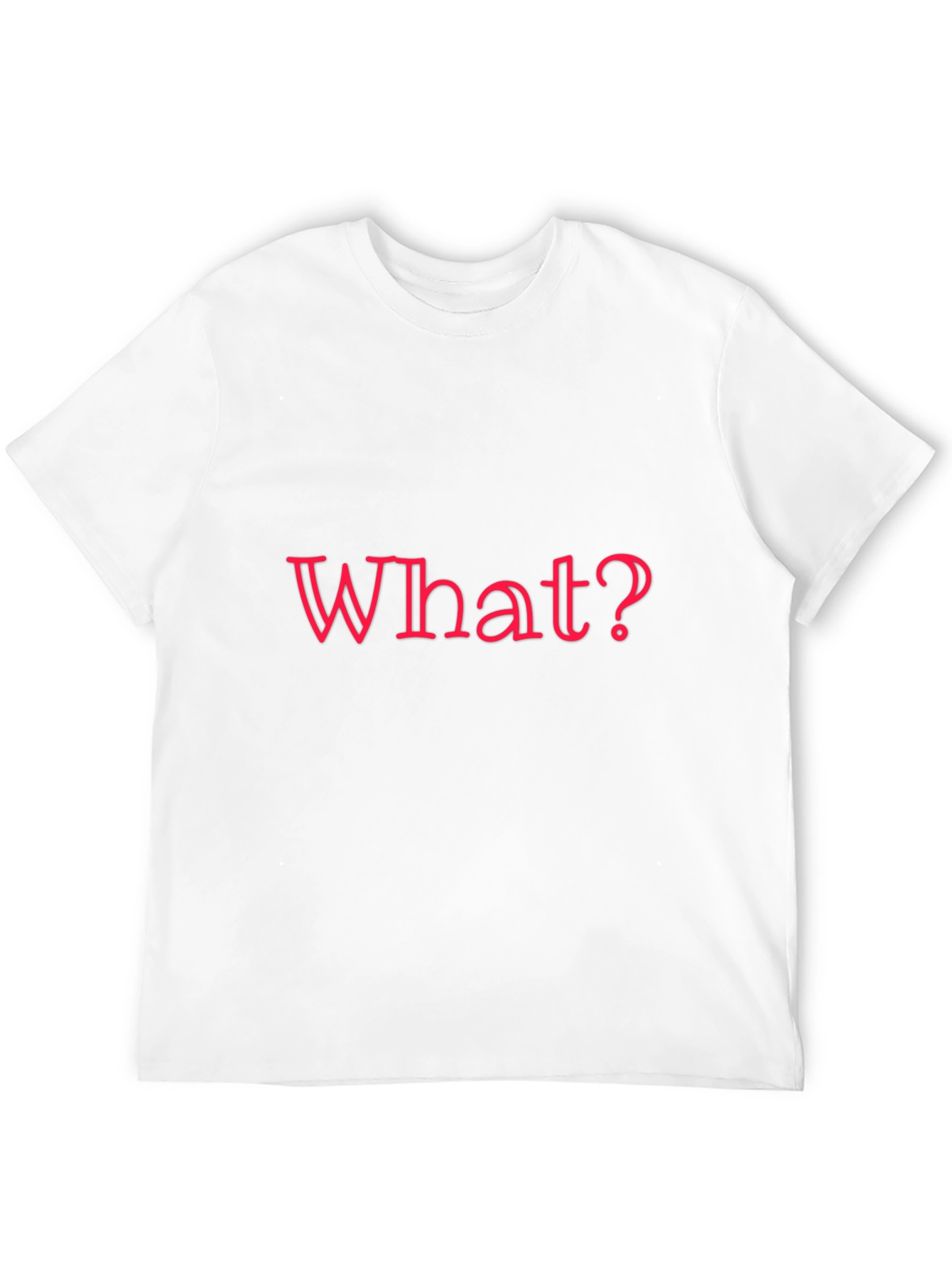Mens Black T-Shirt - What? Graphic Tee