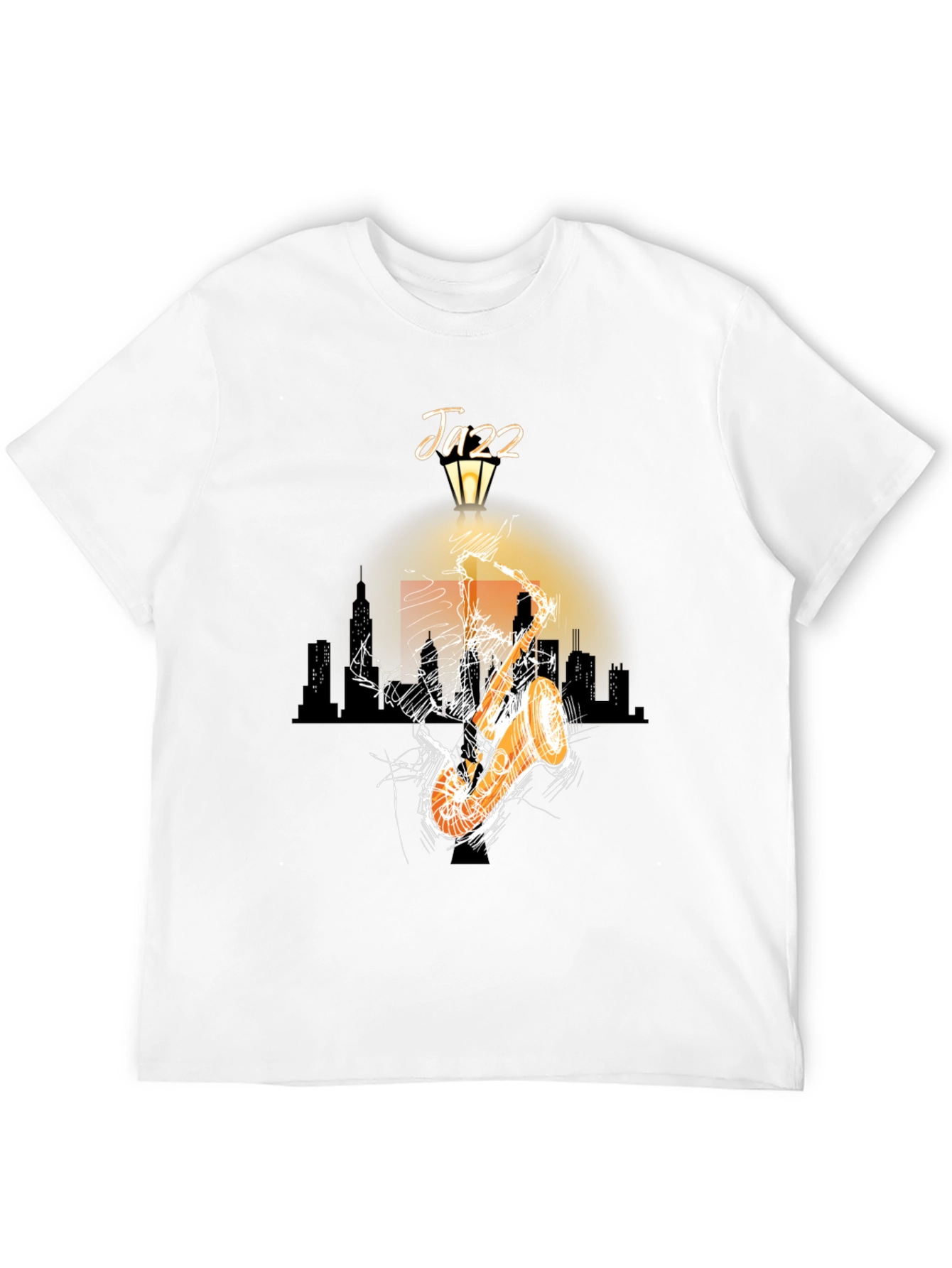 Jazz Saxophone Graphic T-Shirt - Black