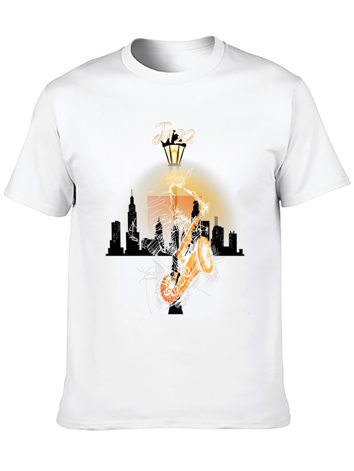 Jazz Saxophone Graphic T-Shirt - Black