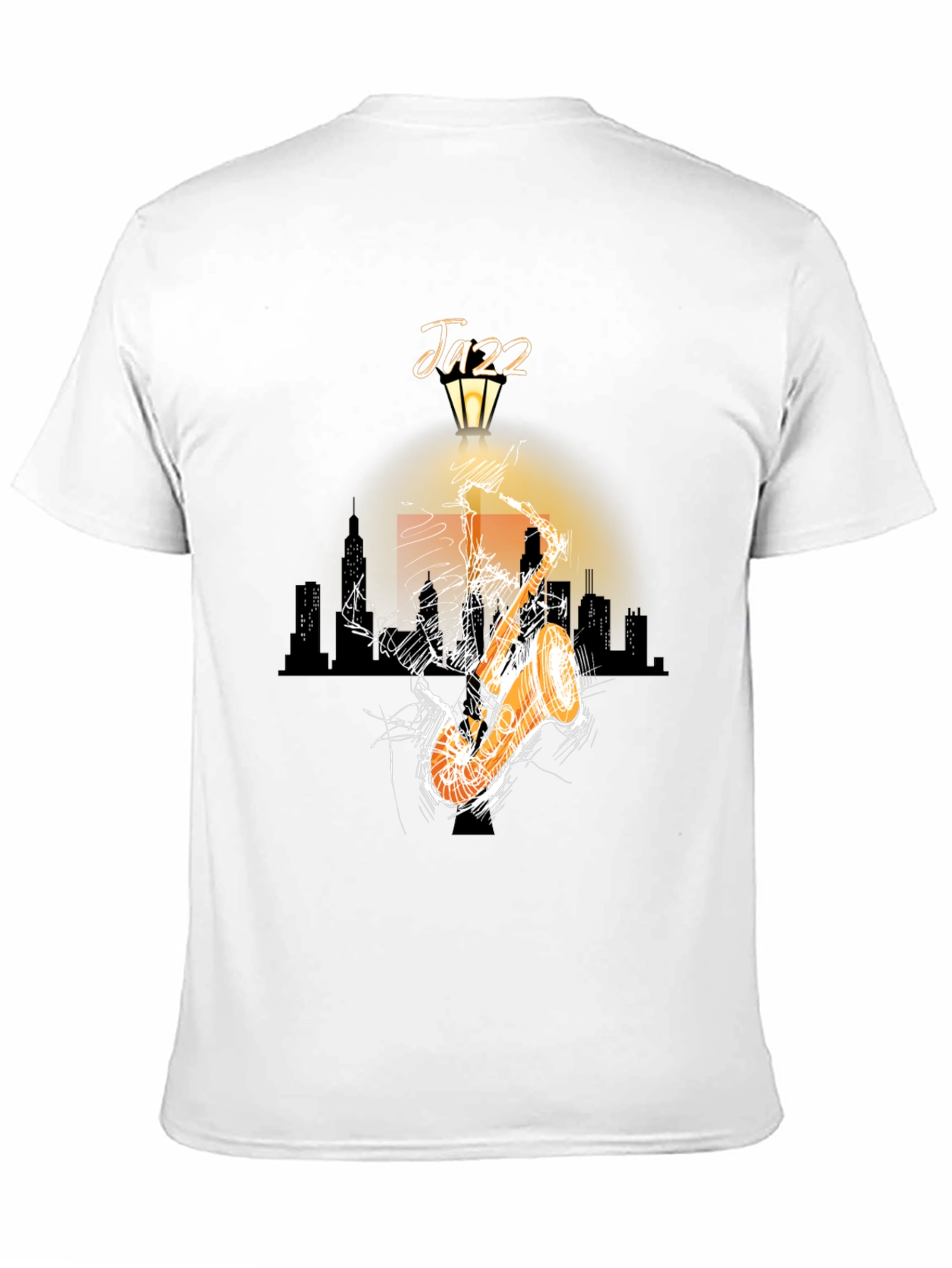 Jazz Saxophone Graphic T-Shirt - Black