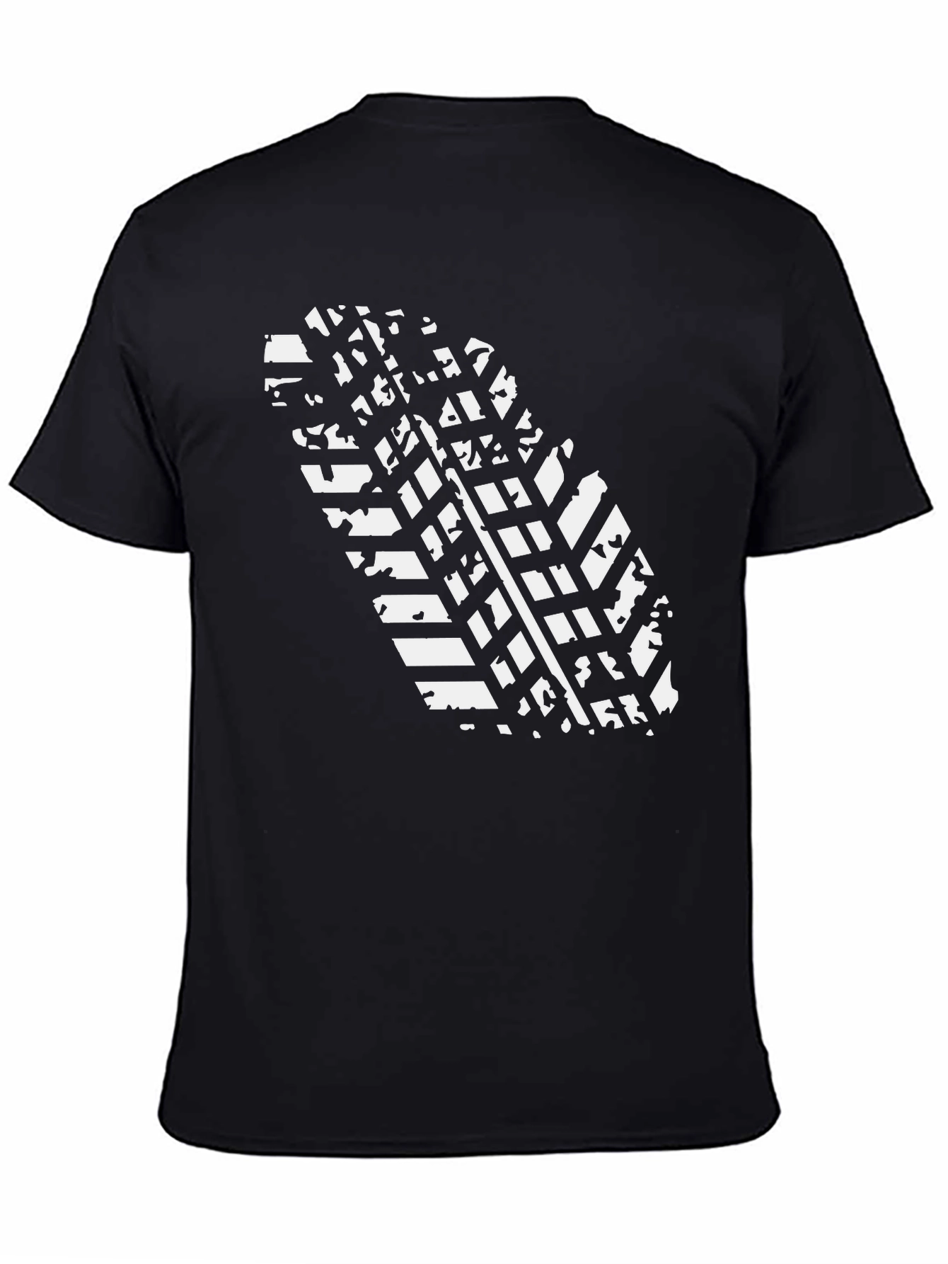 Tire Tread Graphic Tee - Black Cotton Casual Wear