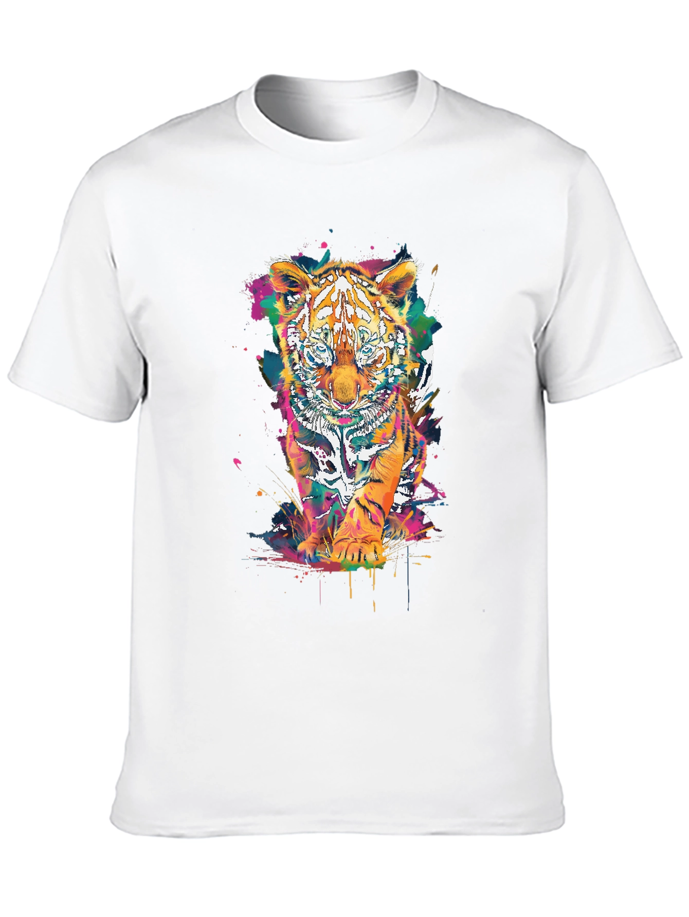 Vibrant Tiger Graphic Tee - Unisex Black T-Shirt