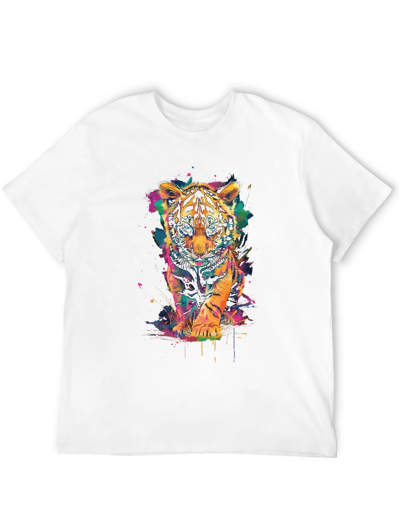 Vibrant Tiger Graphic Tee - Unisex Black T-Shirt