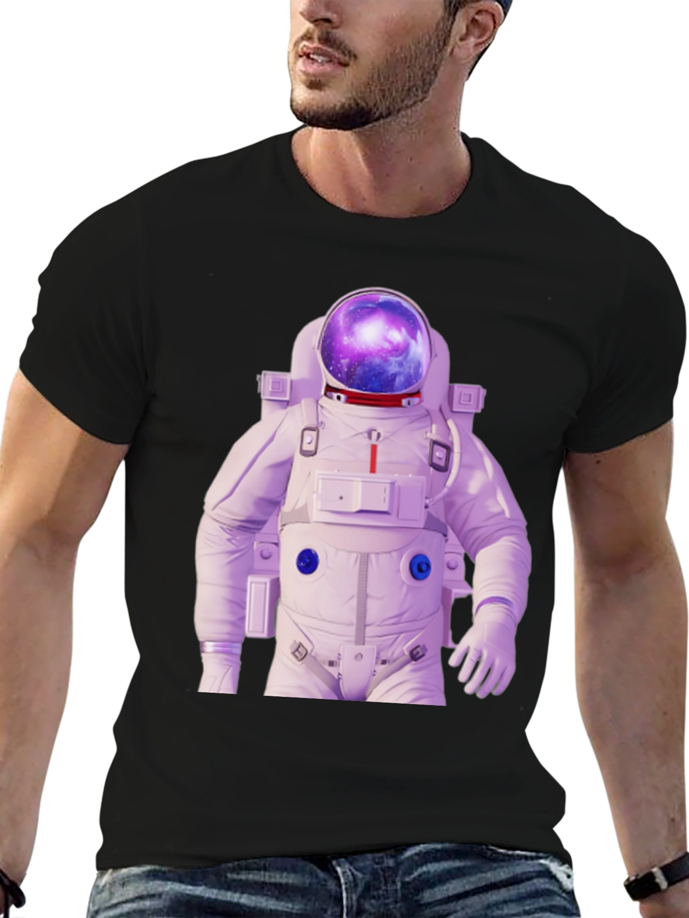Astronaut Galaxy Print T-Shirt